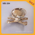 MB384 Topwin provide skull metal label gold color clothing label with custom logo